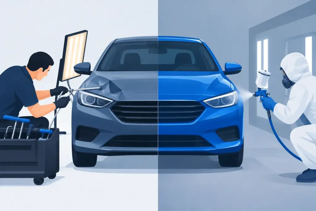 Paintless Dent Repair Versus Repainting Explained